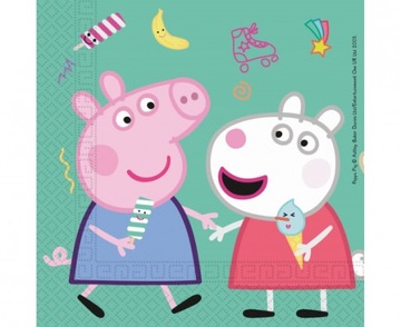 Serwetki ŚWINKA PEPPA na urodziny 20szt 33x33cm