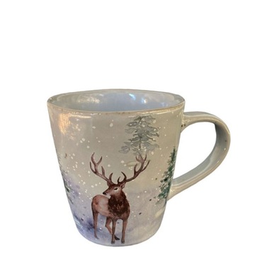 KUBEK CERAMICZNY SERIA ZIMOWA NIEBIESKI SZARY 9X10
