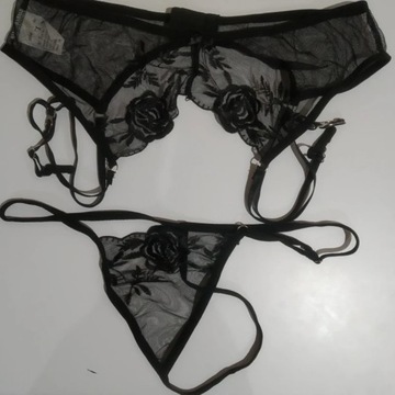 Plus Size Embroidery Mesh Transparent Garter Belt