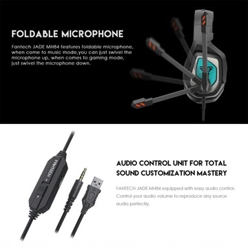 ПРОВОДНЫЕ НАУШНИКИ FANTECH MH84 JADE ЧЕРНЫЕ
