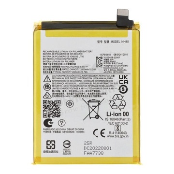 NOWA BATERIA NH40 MOTOROLA MOTO E22 XT2239, XT2239-7