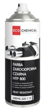 FARBA ŻAROODPORNA CZARNA MATOWA DO KOMINKA GRILLA PIECA 400ml