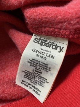 Superdry Super dry JAPAN STYLE ORYGINALNA czerwona BLUZA kaptur rozmiar M