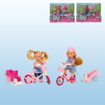 КУКЛА ЭВИ ЛАВ НА ВЕЛОСИПЕДЕ С ПРИЦЕПОМ