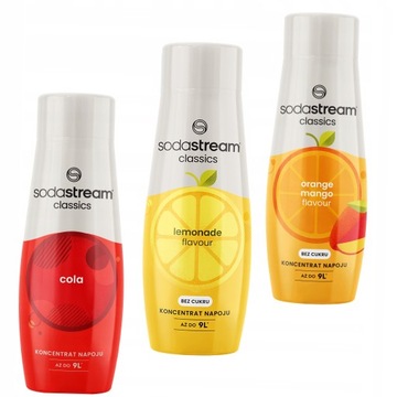 SODASTREAM Zestaw COLA + LEMONADE ZERO + ORANGE-MANGO