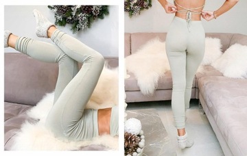 LEGGINSY ZIELONE CASUAL DOPASOWANE