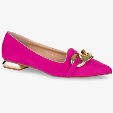 БАЛЕТКИ С ЦЕПОЧКОЙ НА НИЗКОМ ДЕКОРАТИВНОМ КАБЛУКЕ 37