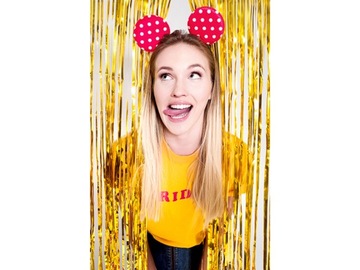 Декоративная штора золотая штора на стену