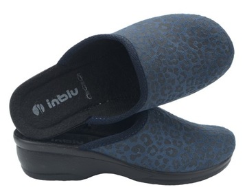 INBLU KAPCIE KLAPKI DAMSKIE KOTURNY BJ140 BAMBOSZE DOMOWE WYGODNE GRANAT 39