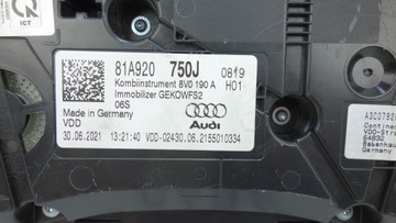 AUDI Q2 81A 2016- PŘÍSTROJOVÁ DESKA BUDÍKY 81A920750J