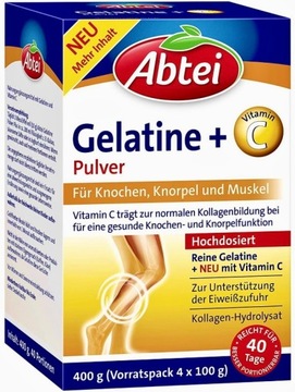ABTEI żelatyna 100% w proszku + witamina C, 400 g z NIEMIEC