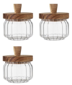 POJEMNIK SZKLANY na przyprawy cukier 3 x 250 ml