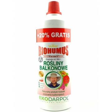 NAWÓZ BIOHUMUS DO KWIATÓW BALKONOWYCH 1L+20% EKO