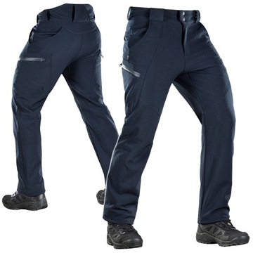 SPODNIE TREKKINGOWE MĘSKIE BOJÓWKI SOFTSHELL WINTER M-TAC GRANATOWE M