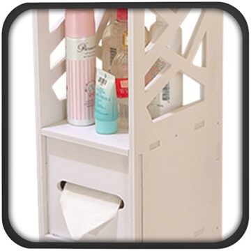 ПОЛКА ДЛЯ ВАННОЙ С ДЕРЖАТЕЛЕМ ДЛЯ БУМАГИ КОСМЕТИКА, АЖУРНЫЙ СТОЙБИК БЕЛЫЙ