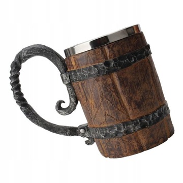 4xЧашка для пивной кружки из нержавеющей стали с имитацией дерева