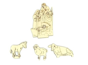 Szopka bożonarodzeniowa ze sklejki, ozdoba