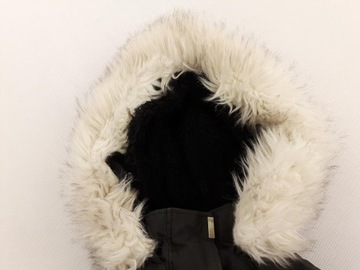 RIVER ISLAND powlekana KURTKA PARKA ocieplana CZARNA z futerkiem _ 32