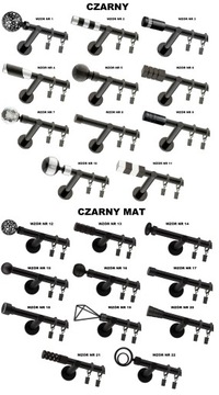 СОВРЕМЕННЫЙ ЧЕРНЫЙ ОДИНАРНЫЙ КАРДИН FI 19мм 140см