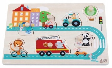PUZZLE DREWNIANE ULICA DLA DZIECI OD 12 MIESIĄCA
