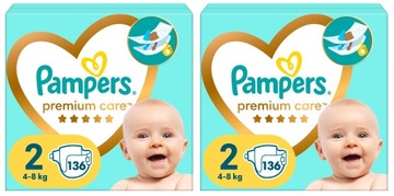 Pampers Premium Care 2 4-8 kg Pieluszki 2 x 136 szt.