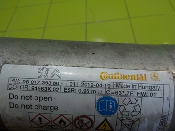 CITROEN C4 B7 II 1.6 E-HDI 12R 5D MODUL KONDENZÁTOR START STOP 9801739380