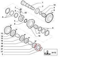 ALFA ROMEO FIAT LANCIA LOŽISKO HŘÍDELE PŘEVODOVKY C530