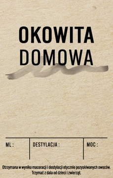 10 sztuk etykieta naklejka OKOWITA Domowa 70x110