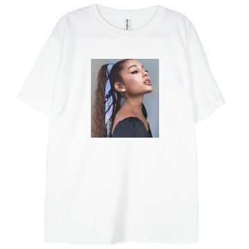 T-shirt Ariana Grande Ari biała koszulka L