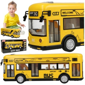 DUŻY AUTOBUS MIEJSKI OTWIE. DRZWI LED dźwięk napęd