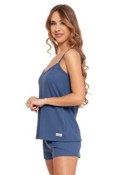 PIŻAMA PRĄŻKOWANA DAMSKA WISKOZOWA NA RAMIĄCZKACH KRÓTKIE SPODENKI MORAJ XL