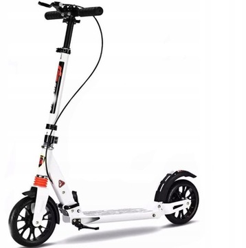 БОЛЬШОЙ ГОРОДСКОЙ СКУТЕР С 2 АМОРТИЗАТОРАМИ, БЕЛЫЙ