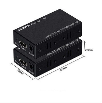 КОНВЕРТЕР-ЭКСТЕНДЕР HDMI-LAN ЧЕРЕЗ ВИТОЙ КАБЕЛЬ RJ45 ДЛИНОЙ 60М