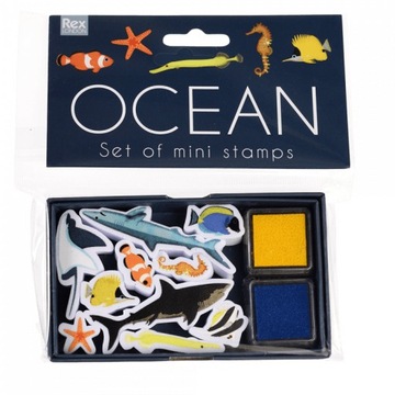 Stempelki dla dzieci morskie 10 szt. Zestaw Pieczątek Ocean 3+ Rex London