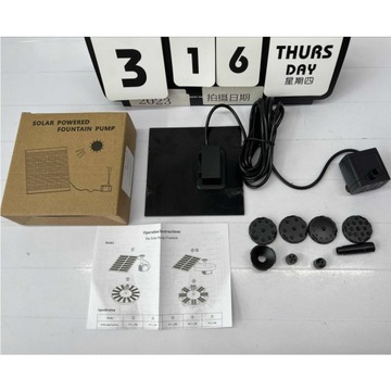 САДОВЫЙ ФОНТАННЫЙ НАСОС 200 Л/Ч + СОЛНЕЧНАЯ ПАНЕЛЬ 110X110 ММ
