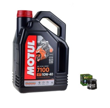 Мотоциклетное масло Motul 7100 10w40 4 литра + Фильтр