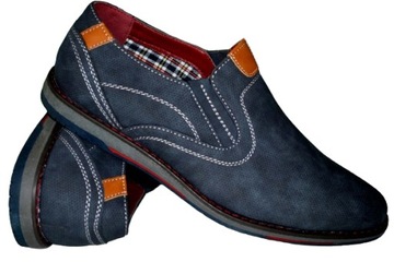 PÓŁBUTY WIZYTOWE MĘSKIE DO JEANSÓW ELEGANT BUTY MOKASYNY CASUAL