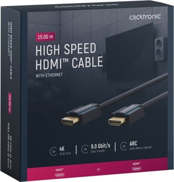 CLICKTRONIC Kabel HDMI-HDMI 1.4 Full HD 1080p 15m