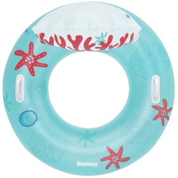 КОЛЬЦО синее надувное КОЛЬЦО со спинкой коралловый риф 107см Bestway 43730
