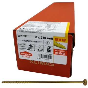 Wkręty ciesielskie 8x240 mm torx łeb talerzowy 50 szt