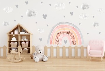 100х100см НАКЛЕЙКИ НА стену детские, декоративные, пастель РАДУГА