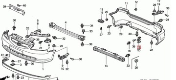 HONDA CIVIC VII 5 DVEŘE VÝZTUHA NÁRAZNÍK PRAVÝ ZADNÍ