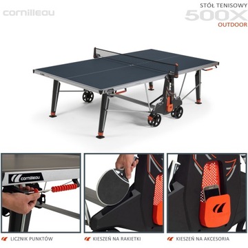 CORNILLEAU STÓŁ TENISOWY 500X OUTDOOR NIEBIESKI