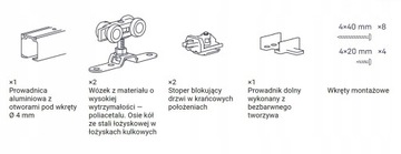 S120 Система для раздвижных дверей весом до 120 кг. 220 см