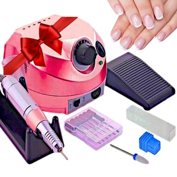 FREZARKA DO MANICURE BARDZO MOCNA NAJNOWSZY MODEL + ZESTAW FREZ CERAMICZNY