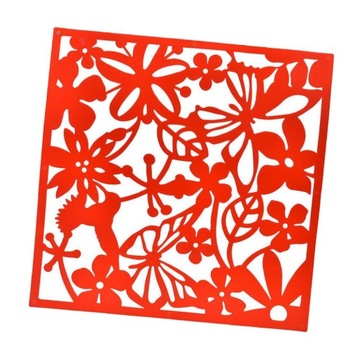 4 kwiatowy parawan do pokoju Home Decor Panele ekranowe Dzielnik siedzący Czerwony 4szt
