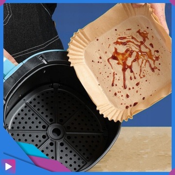 Wkładki Do Frytkownicy Air Fryer 16x16cm 50szt Pergaminowe Papierowe