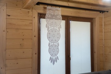 ŁAPACZ SNÓW Firany gotowe panel żakardowy biały klasyczny 43x140 ALIA