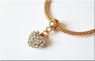 БУСИНА МОДУЛЬНАЯ КУЛОН СЕРДЦЕ ЦИРКОНИЙ 01