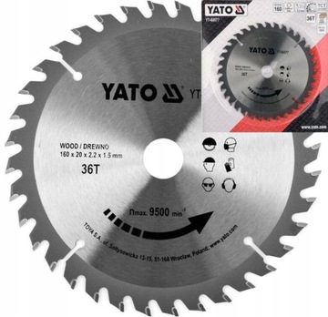 YATO WIDI ДИСК ИЗ КАРБИДА ВОЛЬФРАМА ЗУБЬЯ ДЛЯ ДЕРЕВА 160X36TX20MM YT-60577